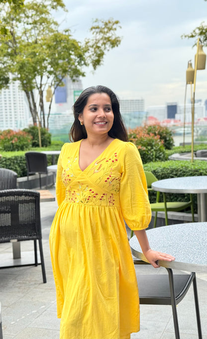 LE'LUSIA MIDI DRESS -Yellow