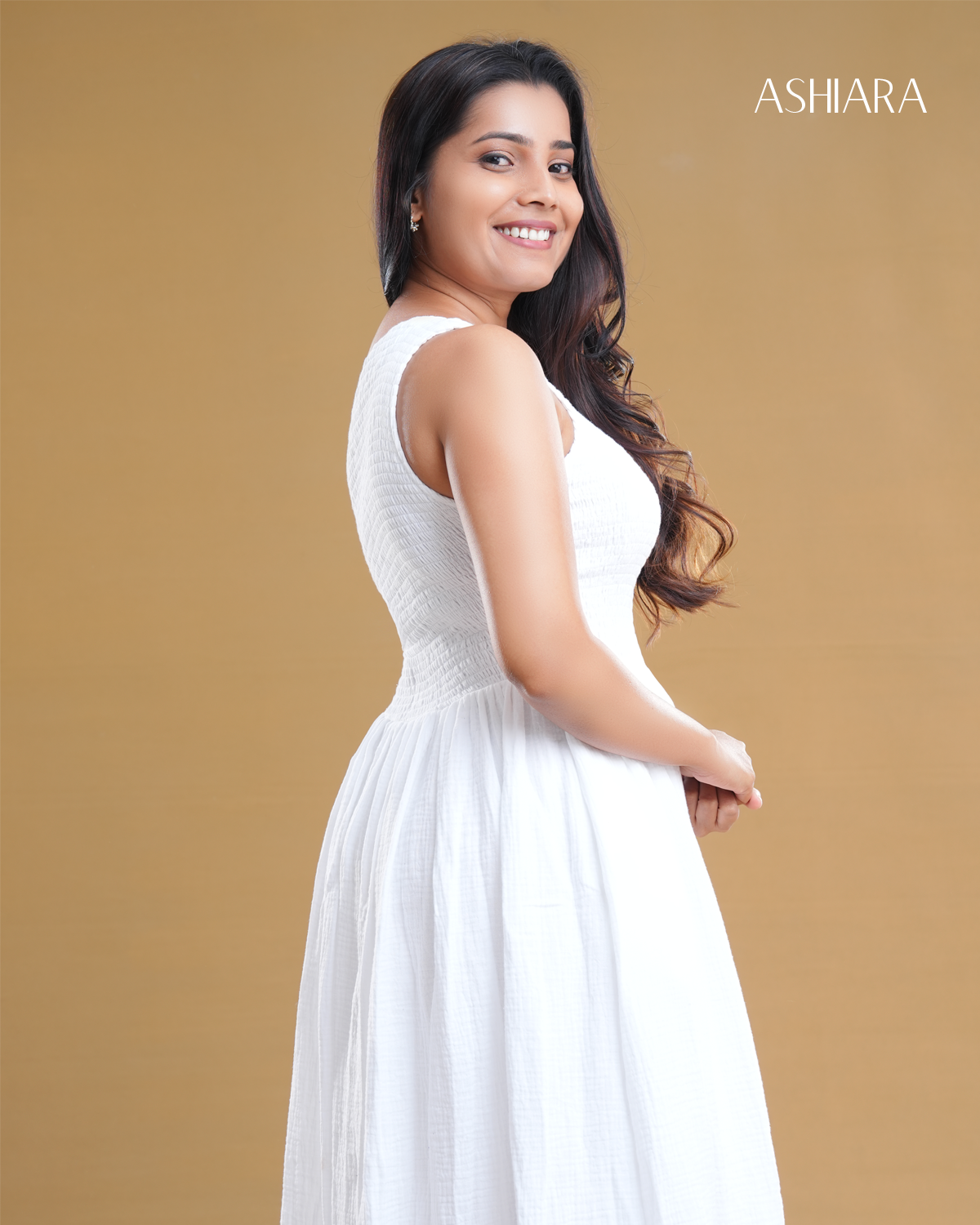 Celeste Midi Dress-White