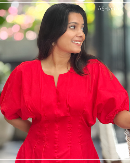 ASHIARA CANNES MINI DRESS - Red