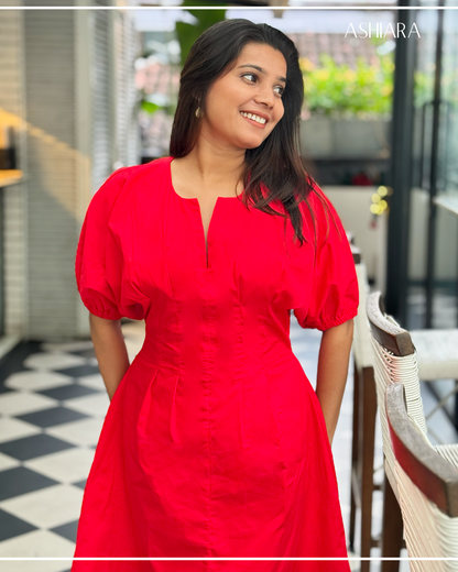 ASHIARA CANNES MINI DRESS - Red