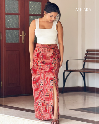 ARYA MAXI SKIRT-Red