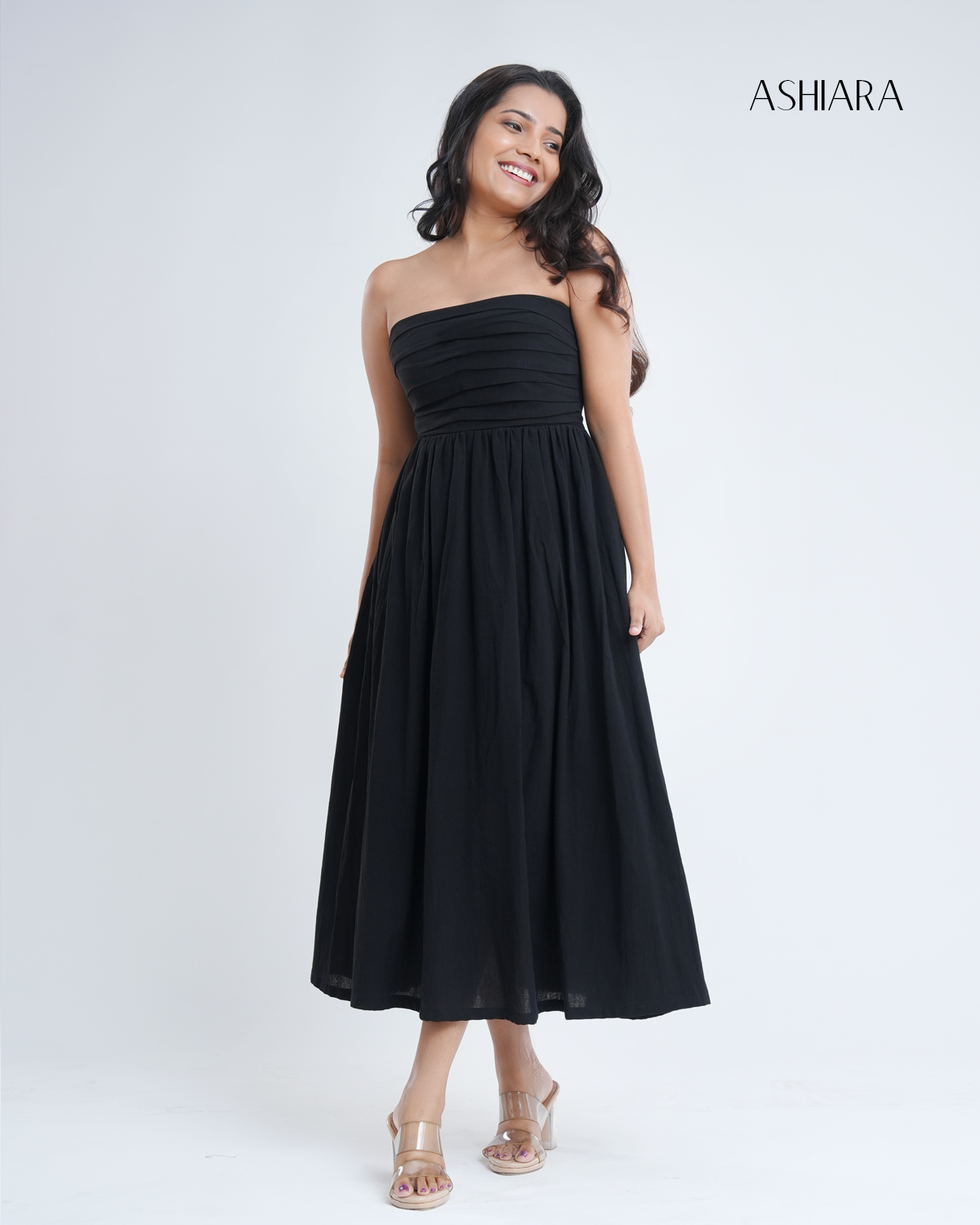 Princess Midi Dress-Black