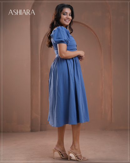 BELLA MIDI DRESS -Blue