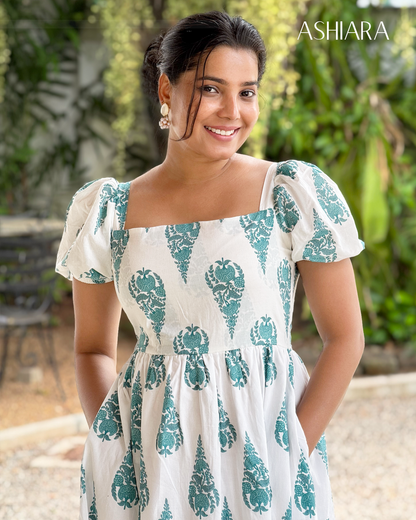 SAVEIRA MIDI DRESS- Teal Blue