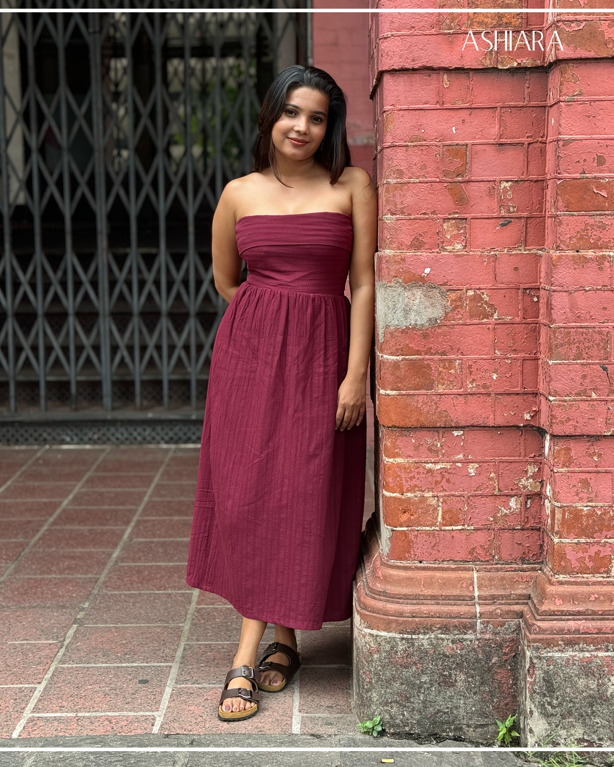 Iris Midi Dress- Maroon