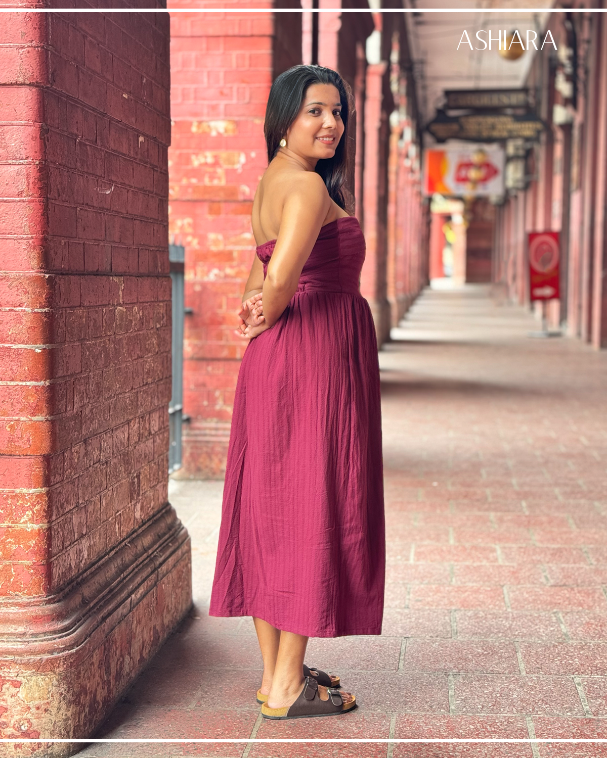 Iris Midi Dress- Maroon