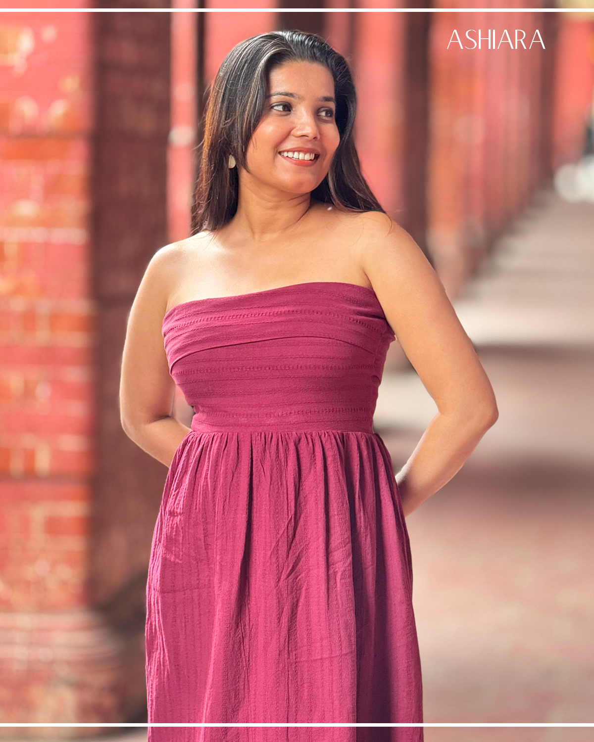 Iris Midi Dress- Maroon