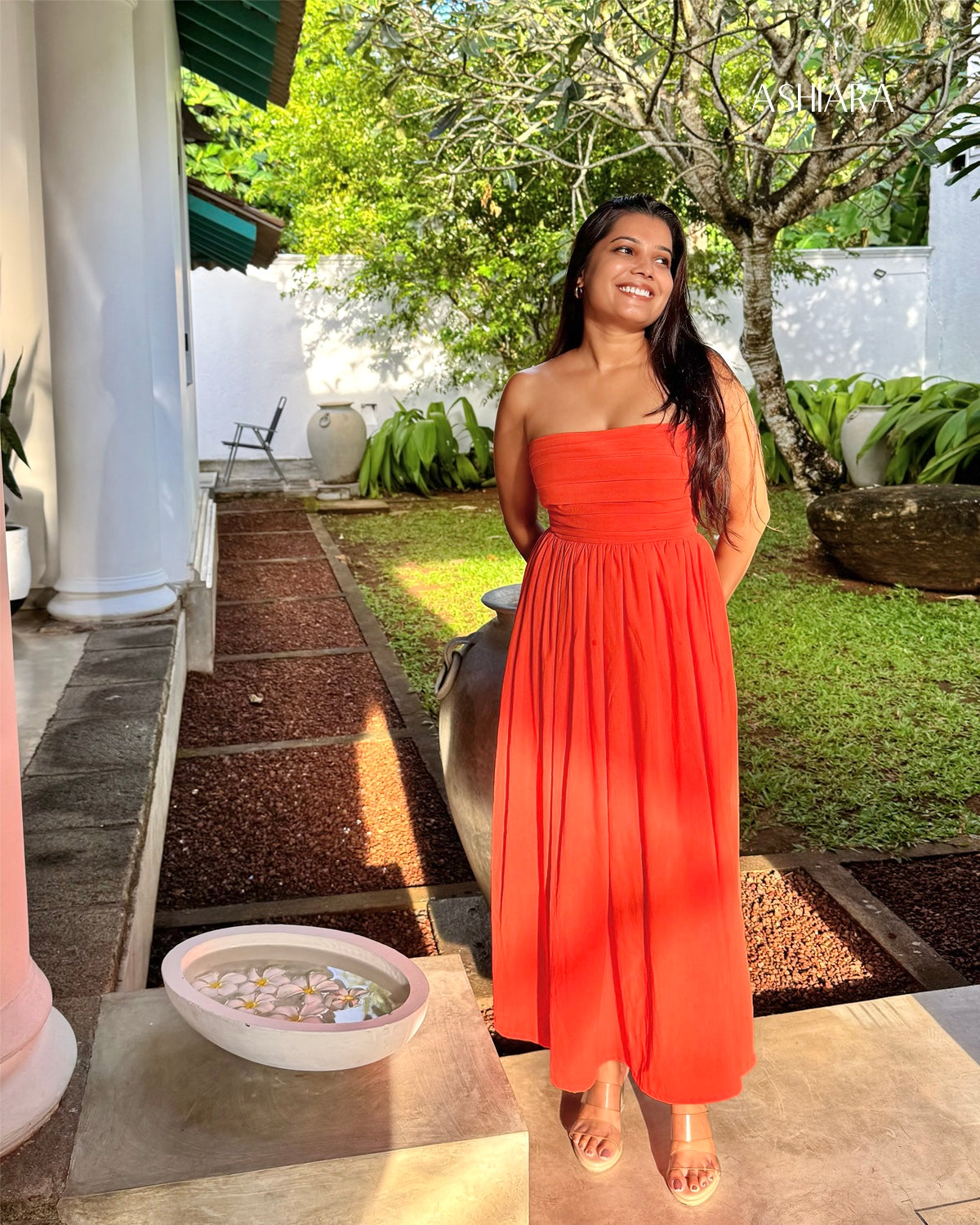 Princess Midi Dress- Orange