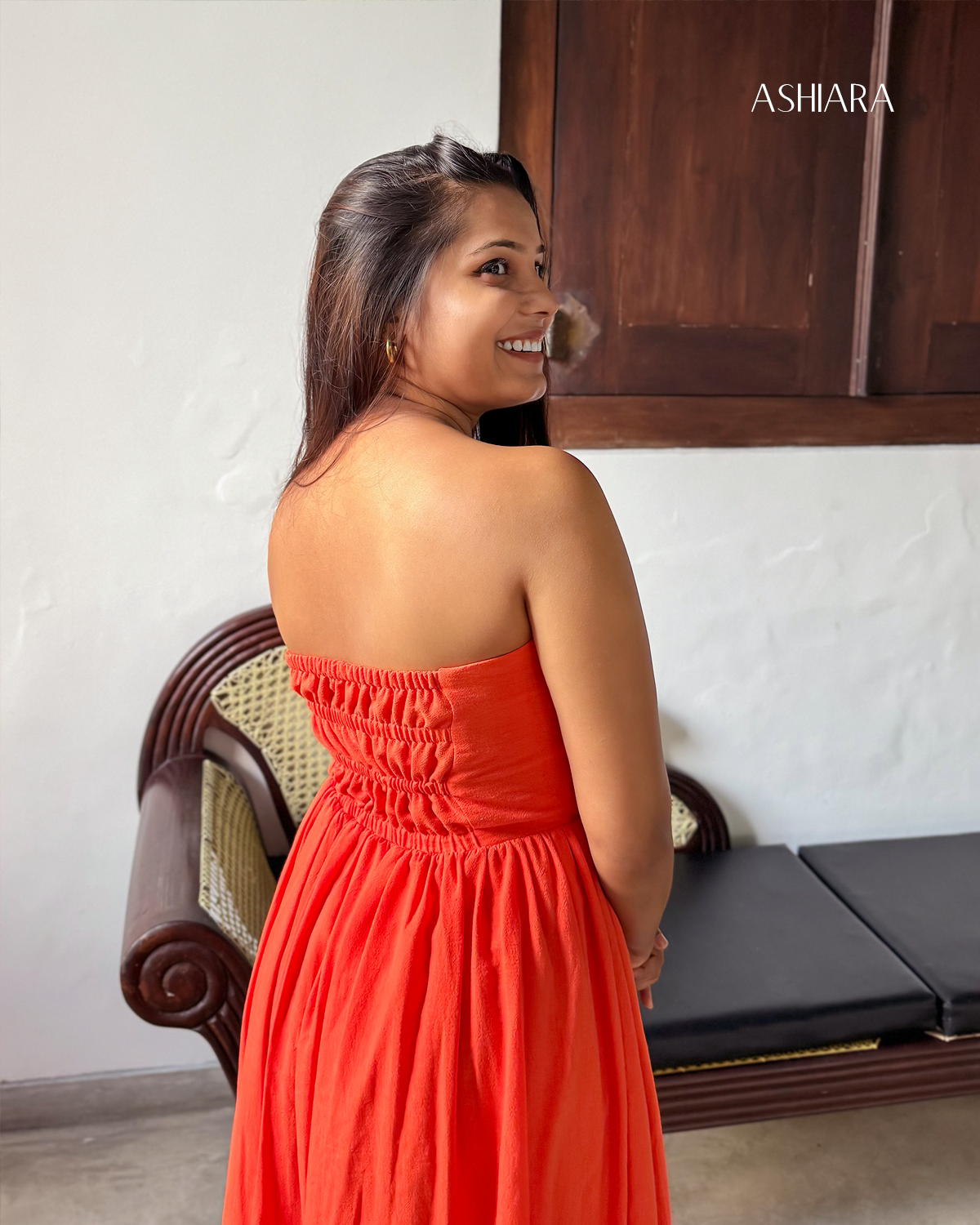 Princess Midi Dress- Orange