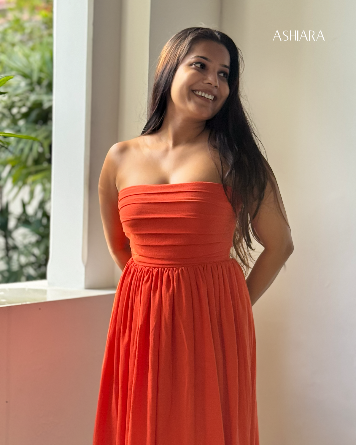 Princess Midi Dress- Orange