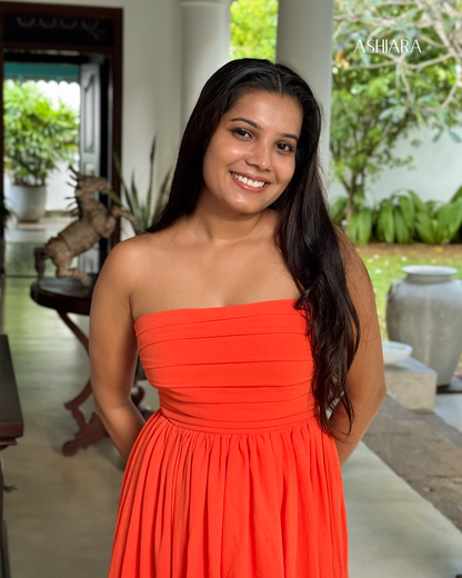 Princess Midi Dress- Orange