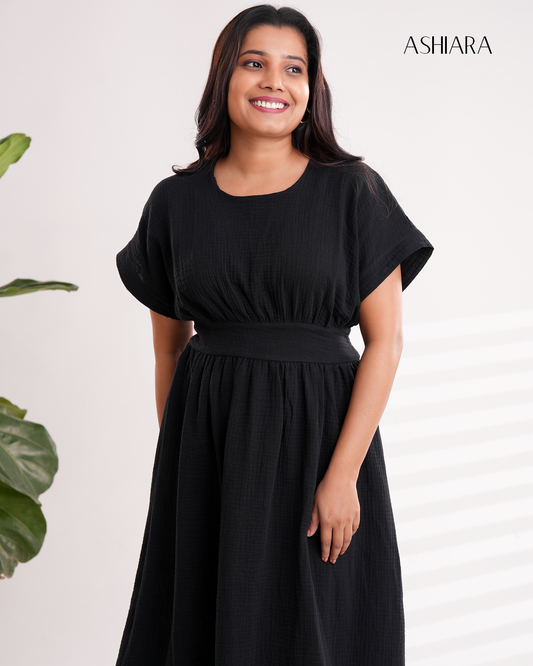 Elira Midi Dress - Black