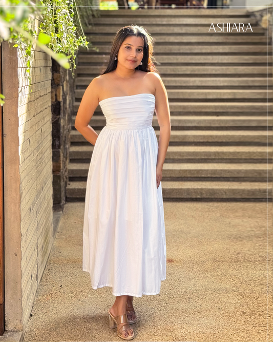 Princess Midi Dress- White