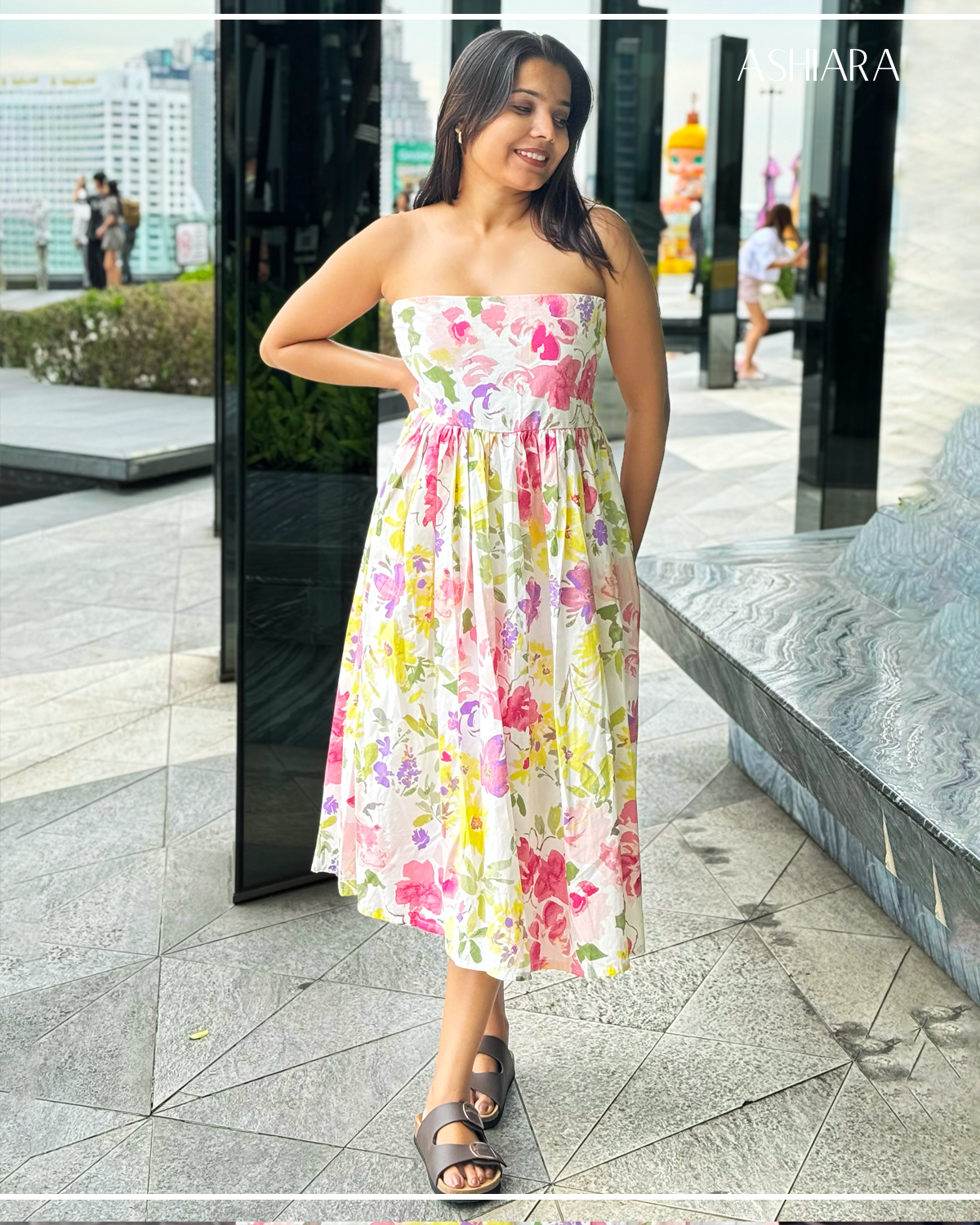 Pastel Bloom Midi Dress