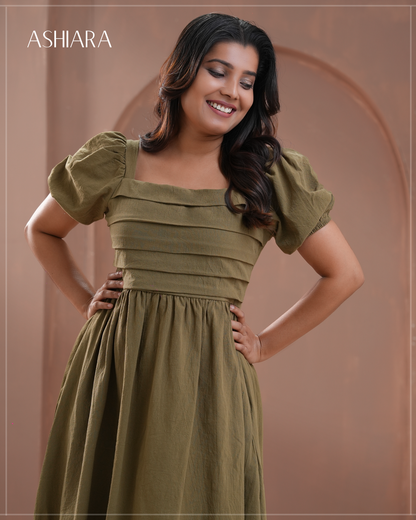 BELLA MIDI DRESS -Green