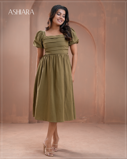 BELLA MIDI DRESS -Green
