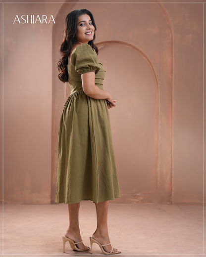BELLA MIDI DRESS -Green