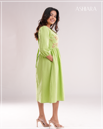 LE'LUSIA MIDI DRESS - Green