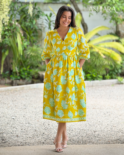 LE'LUSIA MIDI DRESS- Yellow