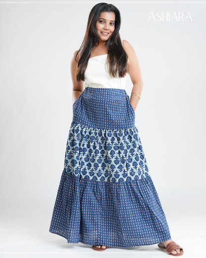 NINA MAXI SKIRT- Navy Blue