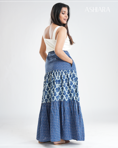NINA MAXI SKIRT- Navy Blue