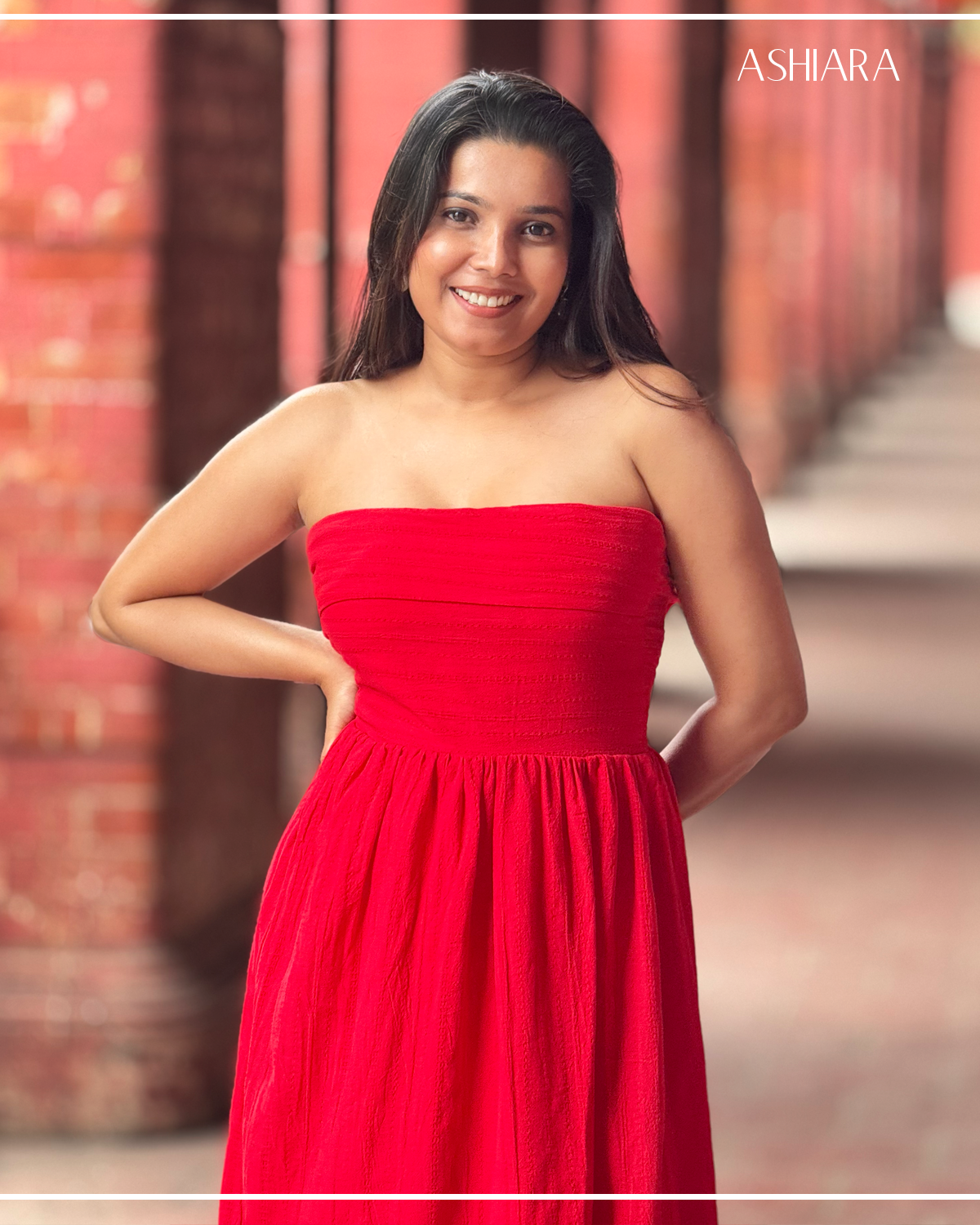 Iris Midi Dress- Red