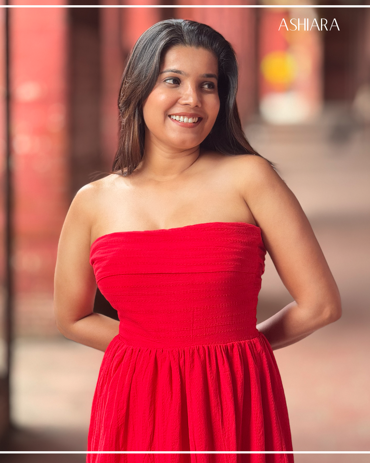 Iris Midi Dress- Red